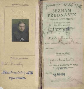 Чех. Студенческая книжка Раевского. Прага 1924г.